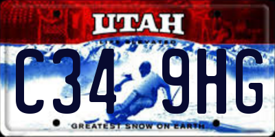 UT license plate C349HG