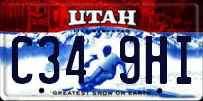 UT license plate C349HI