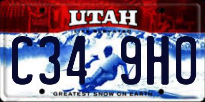UT license plate C349HO