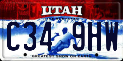 UT license plate C349HW