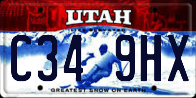 UT license plate C349HX