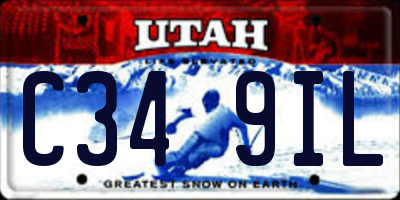 UT license plate C349IL