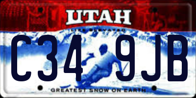 UT license plate C349JB