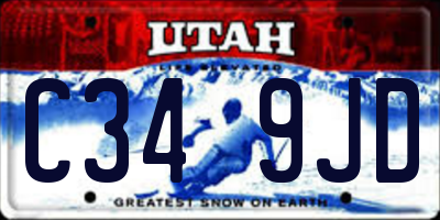 UT license plate C349JD
