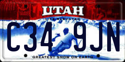 UT license plate C349JN
