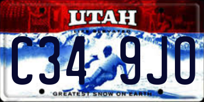 UT license plate C349JO