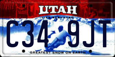 UT license plate C349JT