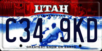 UT license plate C349KD