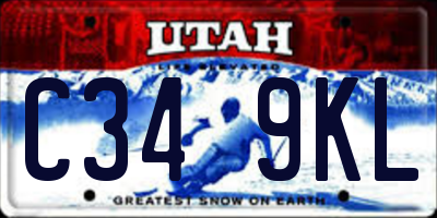 UT license plate C349KL