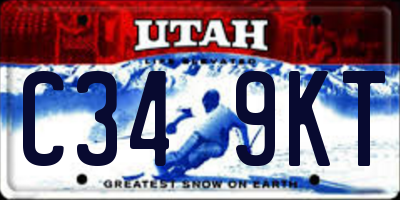 UT license plate C349KT