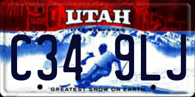 UT license plate C349LJ