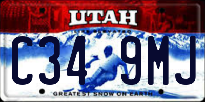 UT license plate C349MJ
