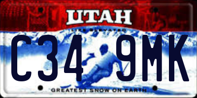 UT license plate C349MK
