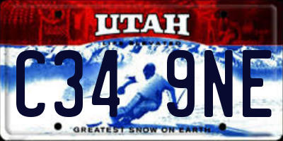 UT license plate C349NE