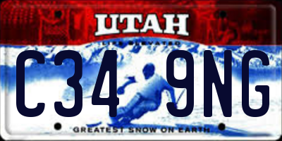 UT license plate C349NG