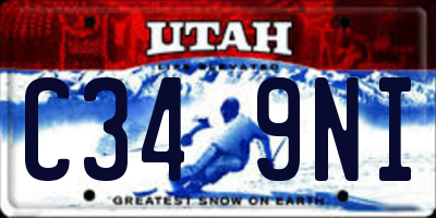 UT license plate C349NI