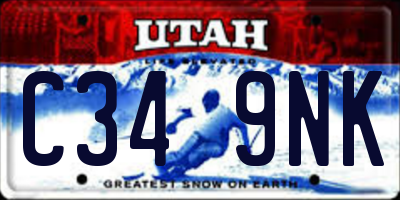 UT license plate C349NK