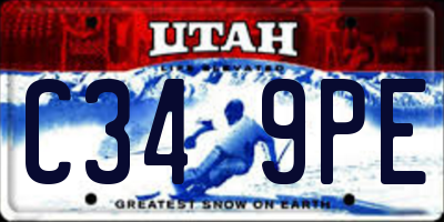 UT license plate C349PE