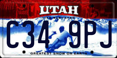 UT license plate C349PJ