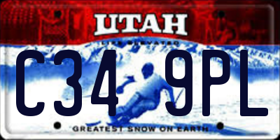 UT license plate C349PL