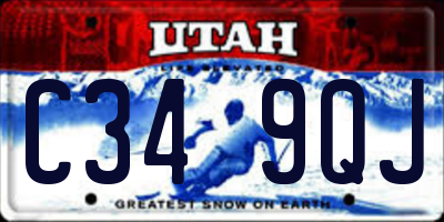 UT license plate C349QJ