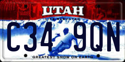 UT license plate C349QN