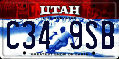 UT license plate C349SB