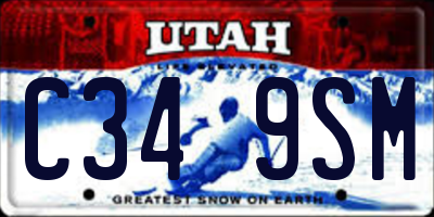 UT license plate C349SM