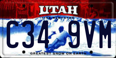 UT license plate C349VM
