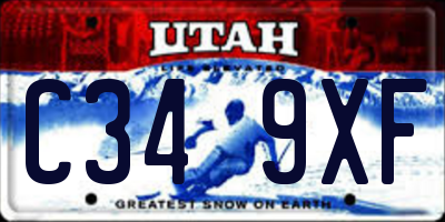 UT license plate C349XF
