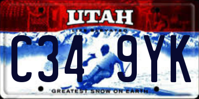 UT license plate C349YK