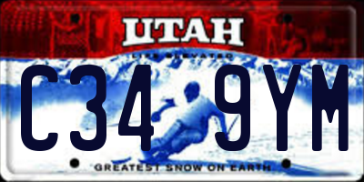 UT license plate C349YM