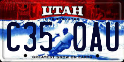 UT license plate C350AU