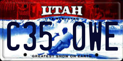 UT license plate C350WE
