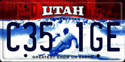 UT license plate C351GE