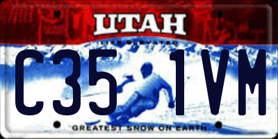 UT license plate C351VM