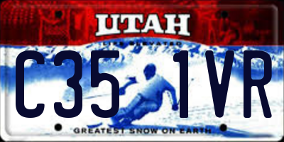 UT license plate C351VR