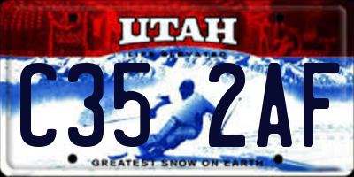UT license plate C352AF