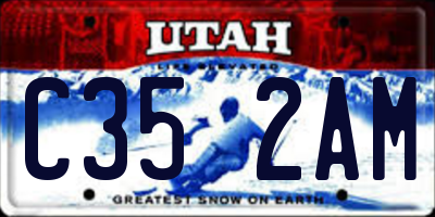 UT license plate C352AM