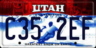 UT license plate C352EF