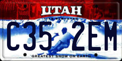 UT license plate C352EM