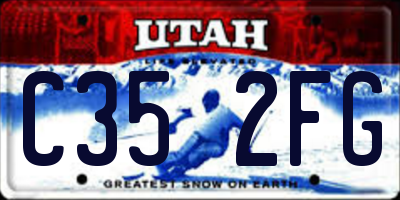 UT license plate C352FG