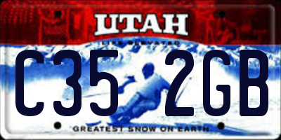 UT license plate C352GB