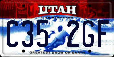 UT license plate C352GF
