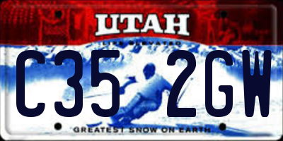 UT license plate C352GW