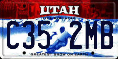 UT license plate C352MB