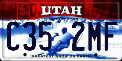 UT license plate C352MF