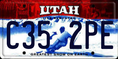 UT license plate C352PE