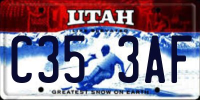 UT license plate C353AF