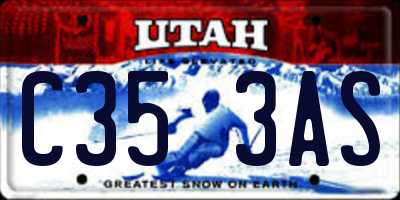UT license plate C353AS